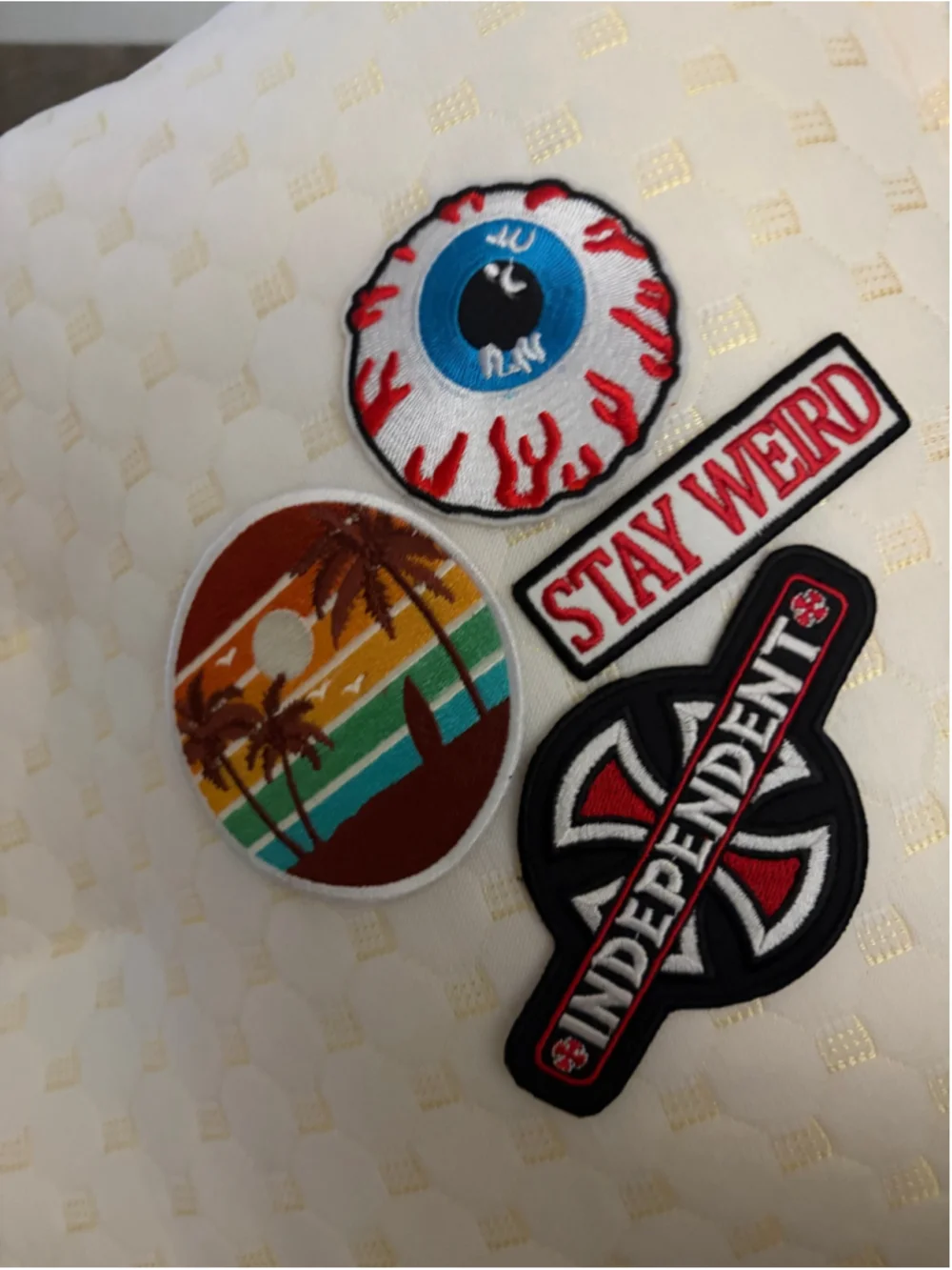 Unisex Independent Embroidered Patch Set One Size Black Red